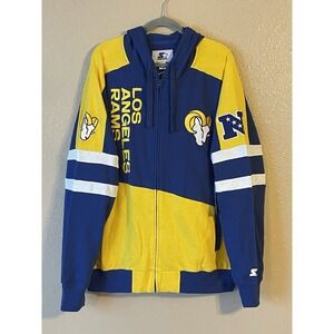Men's‎ 2XL NWT Los Angeles Rams Starter Extreme Royal Full-Zip Hoodie